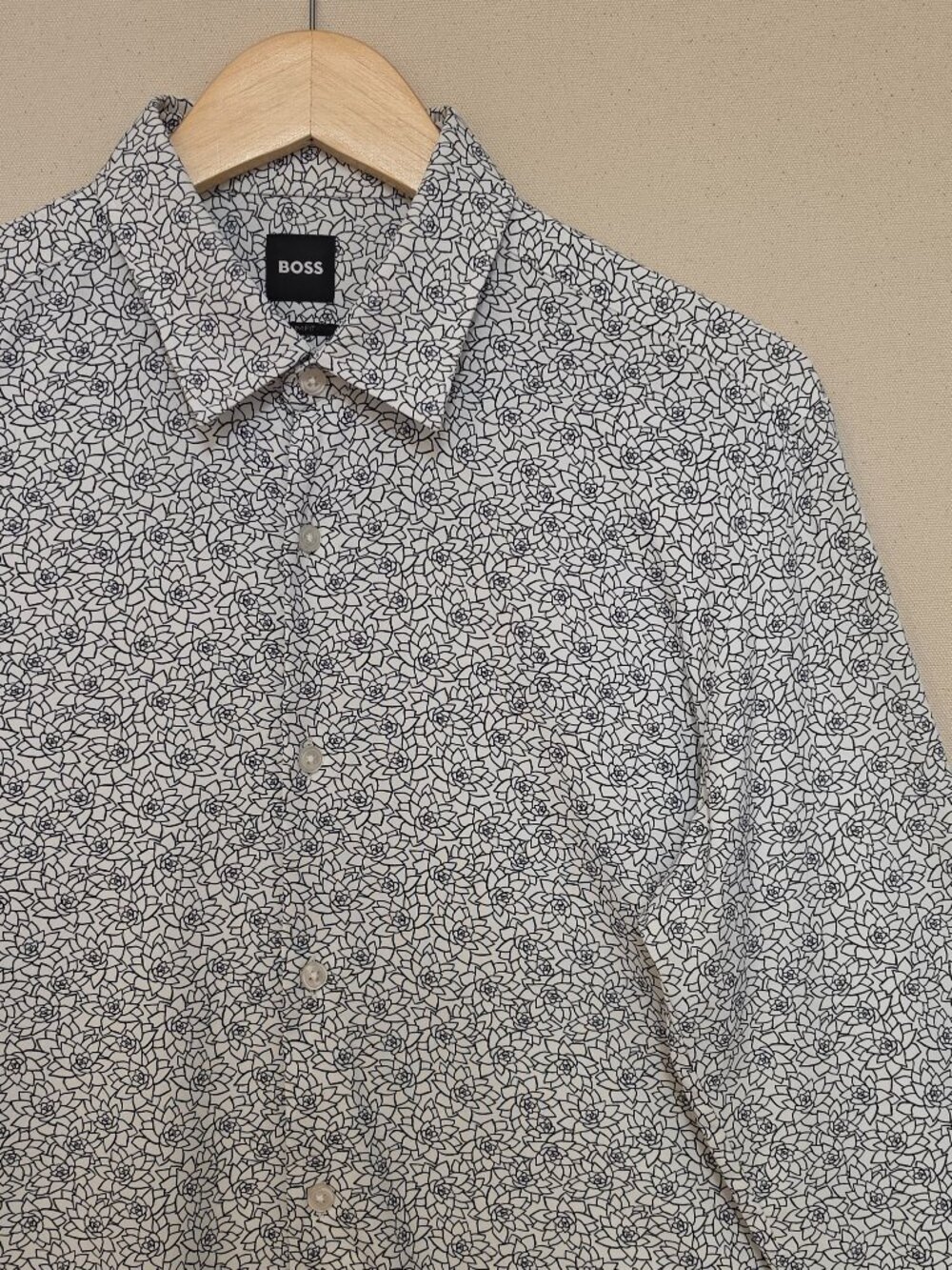 Hugo Boss Floral Print Slim Fit Button Down M